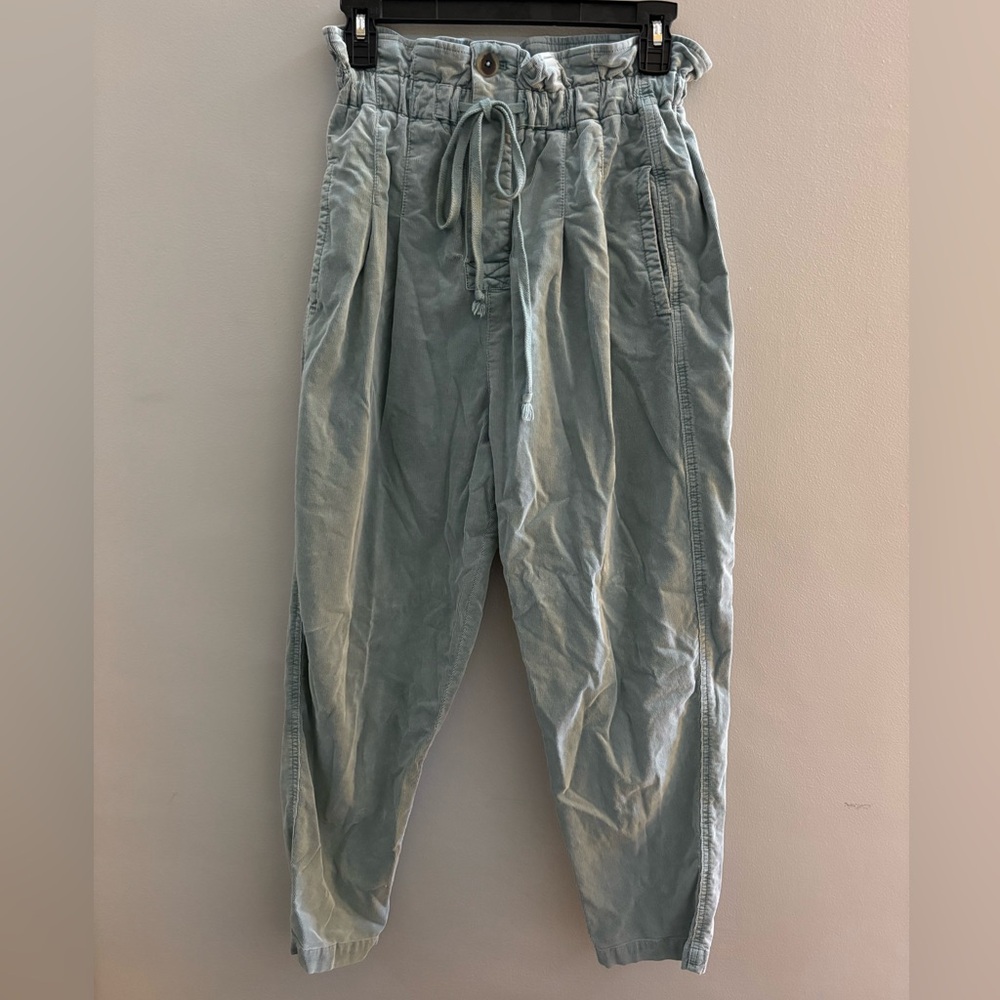 Free People Margate Pleated Corduroy Paperbag Pant